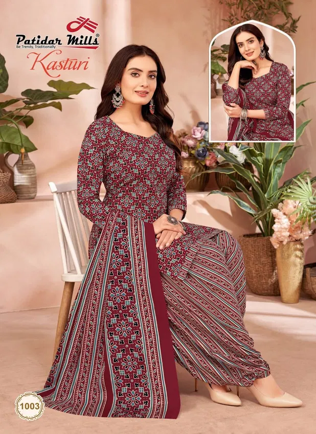 Patidar Kasturi Cotton Printed Dress Material Wholesale Market